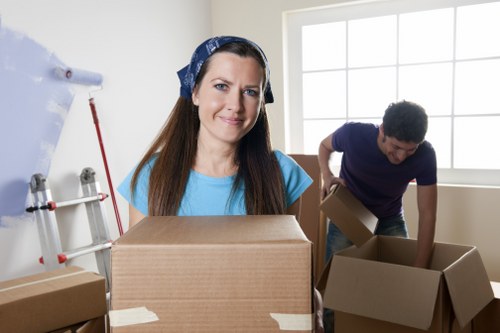 Students using storage space for boxes and seasonal belongings in Hithergreen
