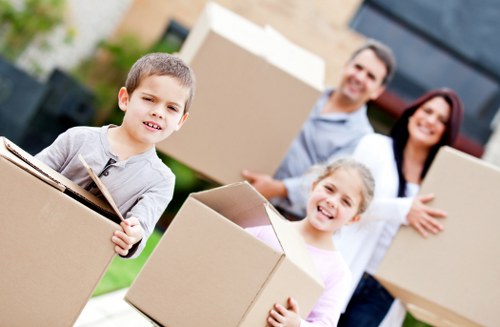 Packed boxes ready for flat removals in Hithergreen