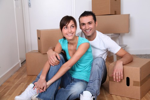 Boxes and furniture prepared for a local house move